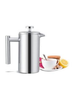 TOPINCN Stainless Steel Coffee Maker French Press 350ML Silver 17x8x8centimeter  - Image 3