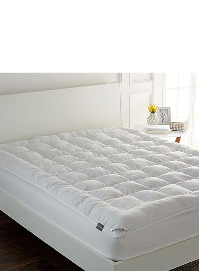 ريغال إن هاوس لباد مرتبة طبقة من القطن بحشوة مايكروفايبر 4 سم بإطار مطاط قطن أبيض 200x160سم - Image 1