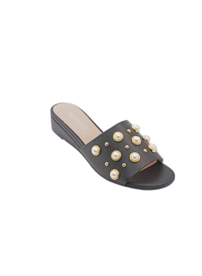 Josef Seibel - Formal Wedge Sandal Black - Image 1
