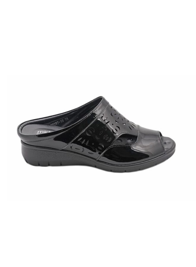 Formal Slide Sandal Shining Black
