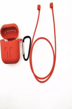 Generic Protective Carrying Case And Strap Holder For Apple AirPods Red  - Image 5