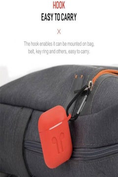 Generic Protective Carrying Case And Strap Holder For Apple AirPods Red  - Image 4