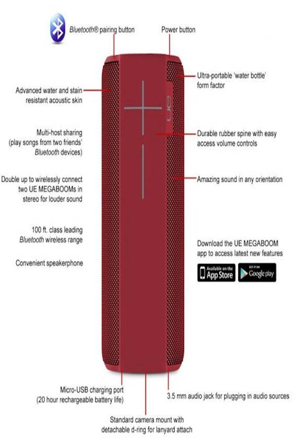 UE - Megaboom Wireless Bluetooth Speaker Red - Image 1