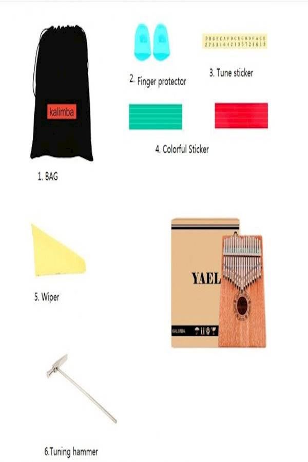 Wooden 17 key Kalimba with Mahogany Portable Thumb Piano Mbira Marimba Sanza of Attached Ore Metal Tines With bag Gift idea 660grams - Image 3