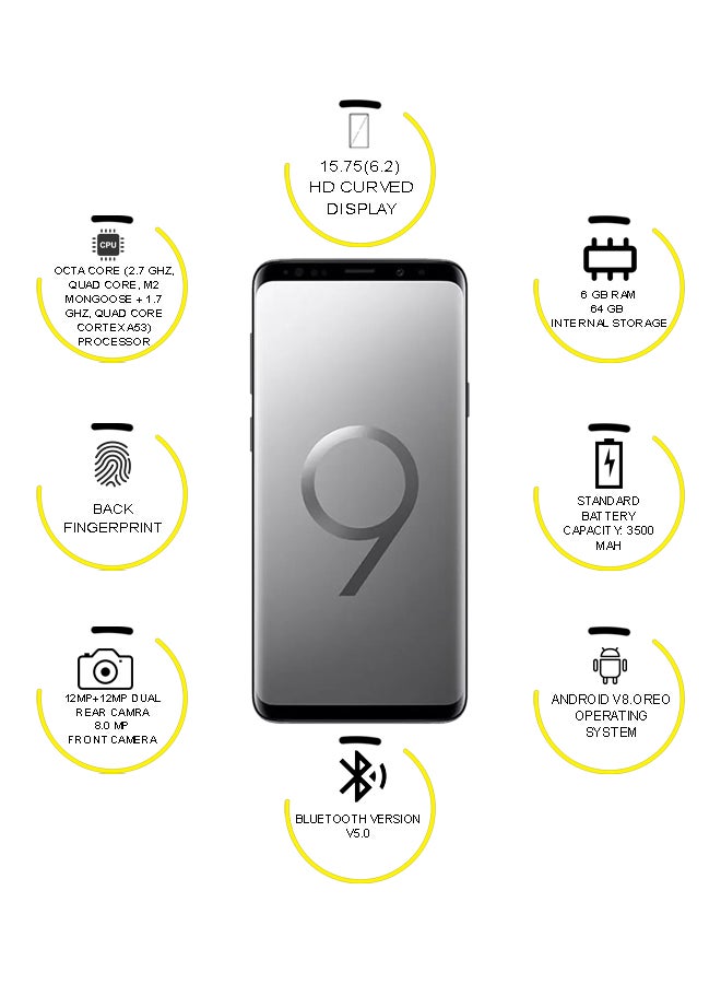 Samsung - Galaxy S9 Plus Dual SIM Titanium Gray 64GB 6GB RAM 4G LTE - Image 1