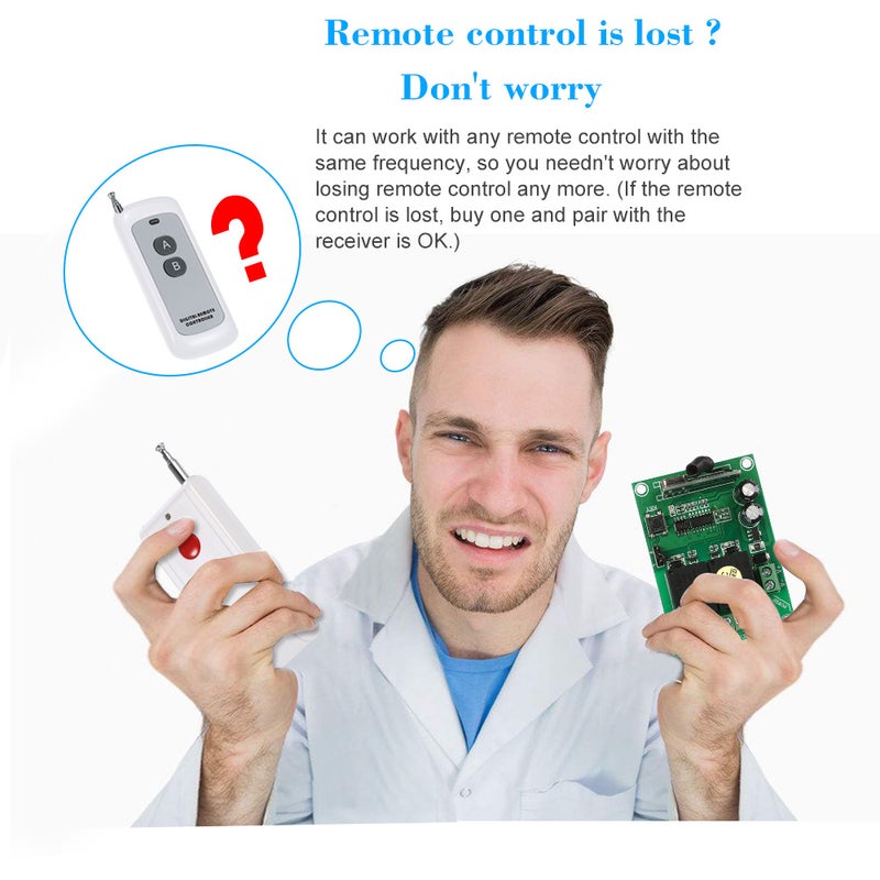 Smart Home 433Mhz RF DC 12V 2CH Wireless Remote Control Switch Relay Receiver White 0.101kg  - Image 2