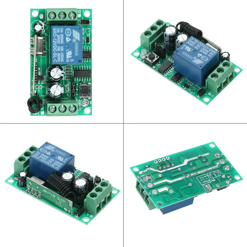 433Mhz DC 12V 1CH Universal 10A Relay Wireless Remote Control Switch Receiver Multicolour 0.066kg  - Image 2