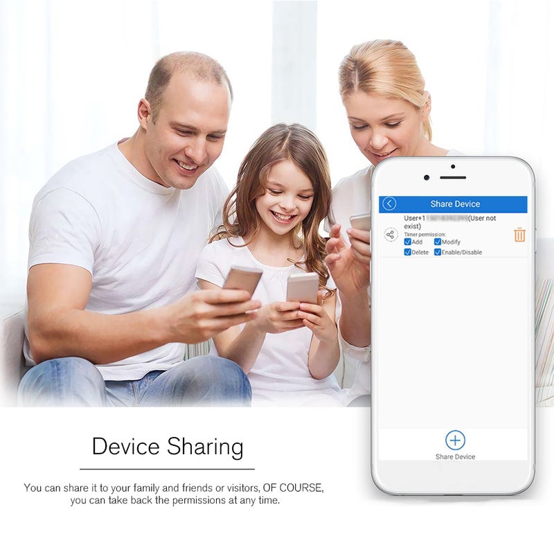 مفتاح تحكم لاسلكي ذكي يعمل بالواي فاي متوافق مع جهاز فتح باب المرأب أسود - Image 3