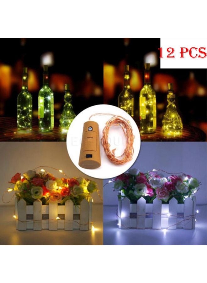 Voberry 12-Piece Cork Shaped LED Light Multicolour 5x5x0cm - Image 2