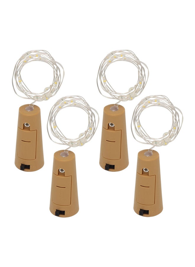 فوبيري 4 عبوات من زجاجات النبيذ من الفلين وسلك نحاسي على شكل ضوء LED  - Image 1