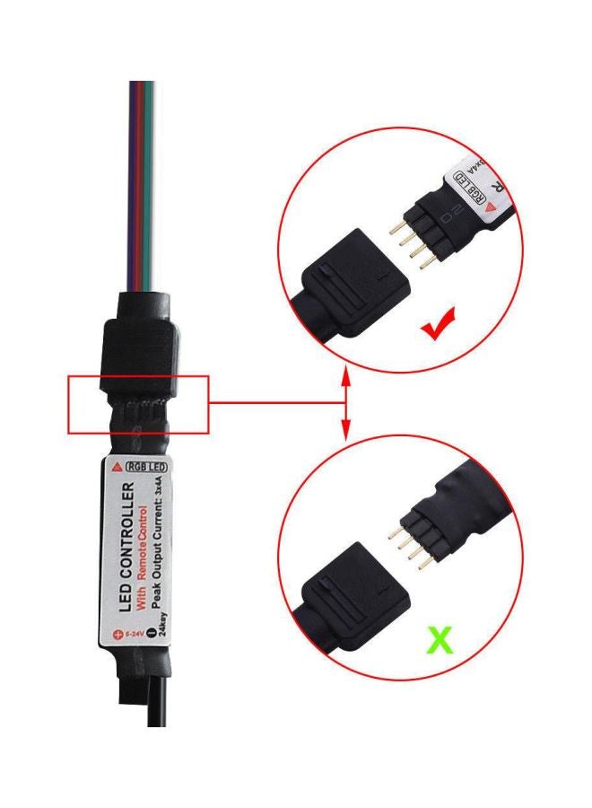 فوبيري شريط بمصباح LED مع جهاز تحكم عن بُعد متعدد الألوان 10x2x0سم - Image 4