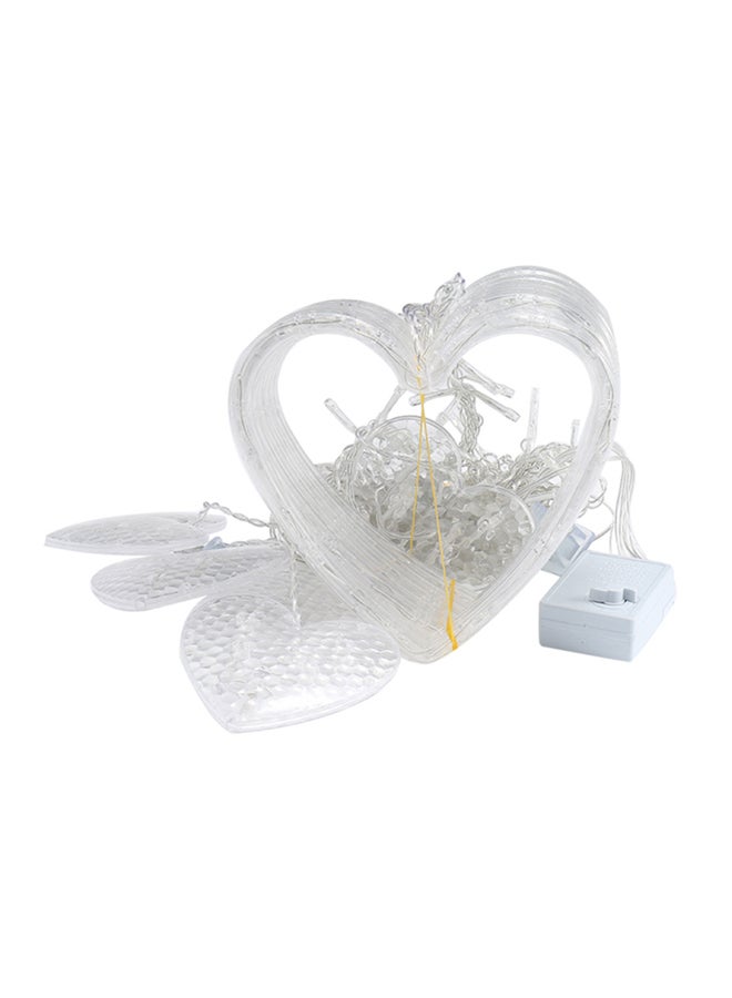 Voberry Heart Shaped LED Lights White 10x4x380cm - Image 1