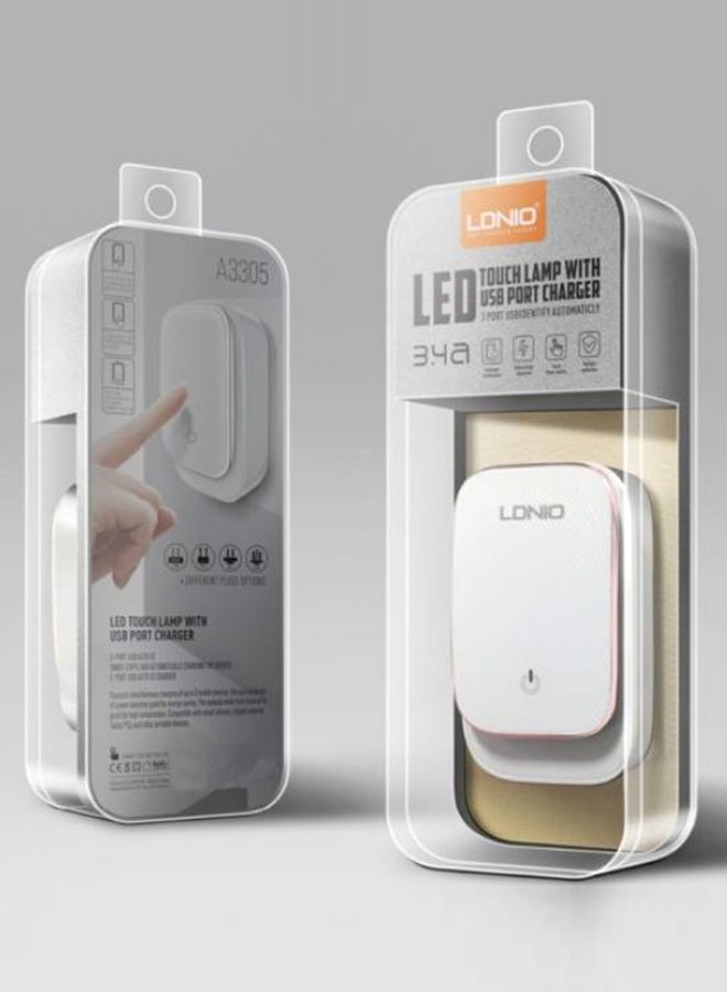 LDNIO - LED Touch Lamp Adapter With Micro USB Port Cable White - Image 1