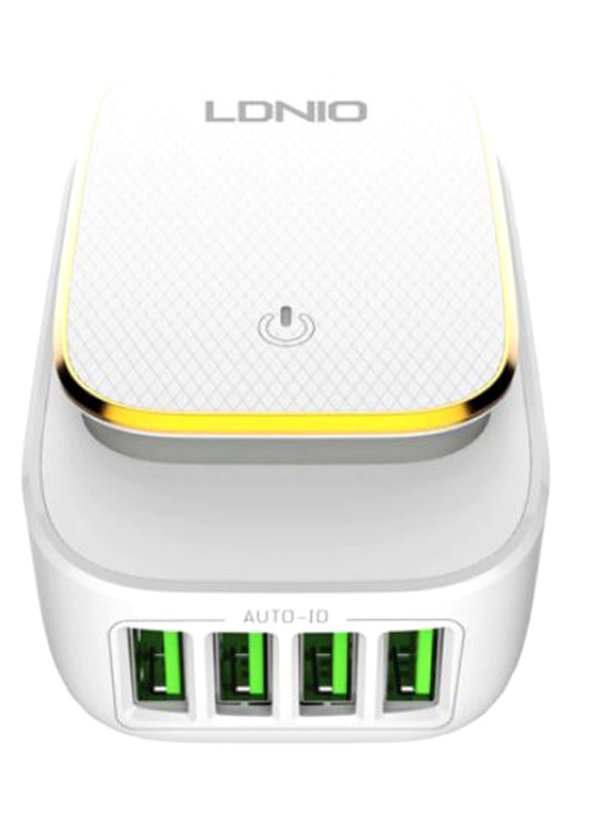 LDNIO A4405 LED Touch Lamp Adapter With Micro Cable 4 USB Port – White - Image 1