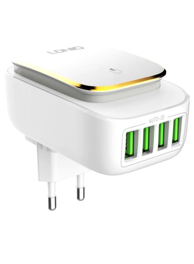 LDNIO A4405 LED Touch Lamp Adapter With Micro Cable 4 USB Port – White - Image 2