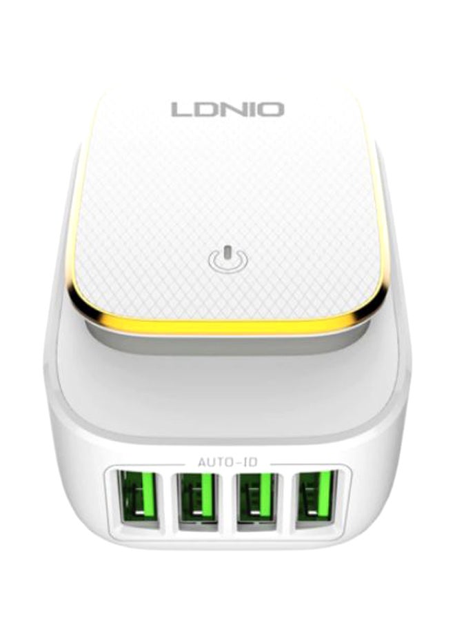 LDNIO A4405 LED Touch Lamp Adapter With Micro Cable 4 USB Port – White - Image 3