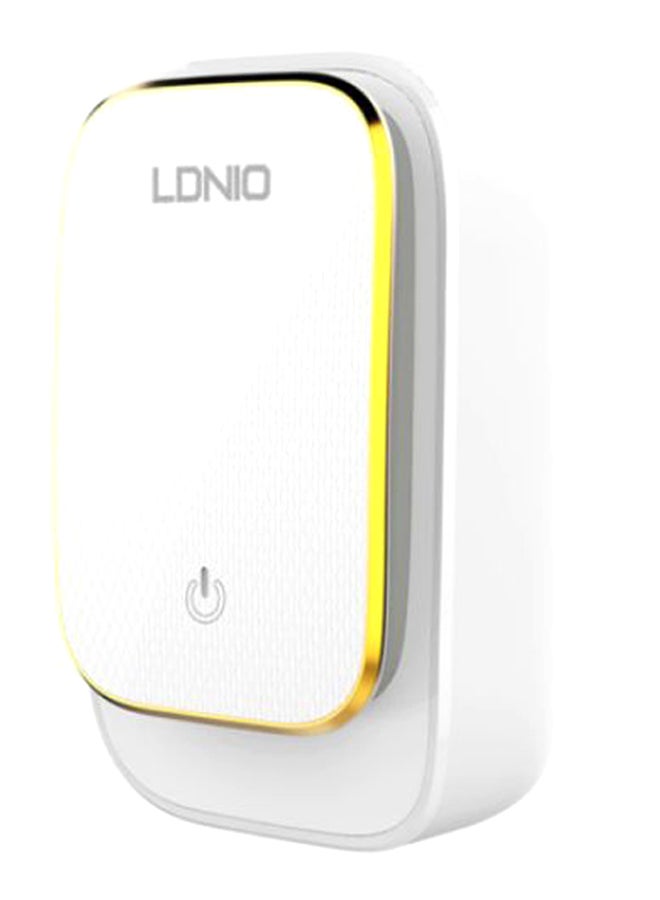 A4405 LED Touch Lamp Adapter With Type-C Cable 4 USB Port White