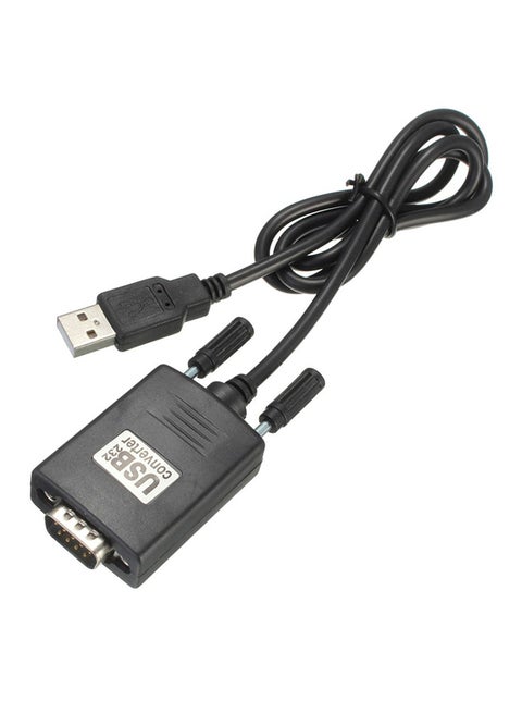 محول كابل لتوصيل منفذ Rs-232 التسلسلي بمنفذ USB 2.0 Pl2303 أسود