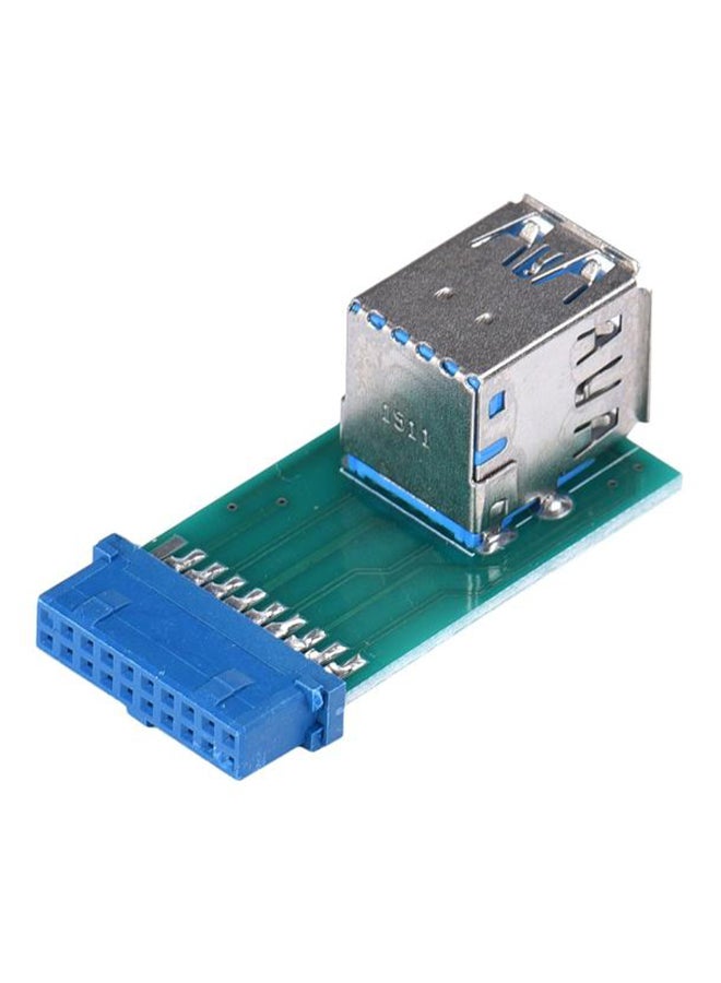 ماركة غير محددة محول موزع أنثى بمنفذين USB 3.0 A أخضر 