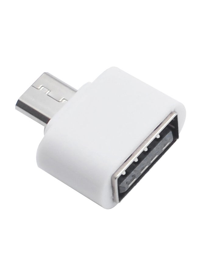 ماركة غير محددة - محول مصغر Otg من منفذ Micro USB إلى USB أبيض - Image 1
