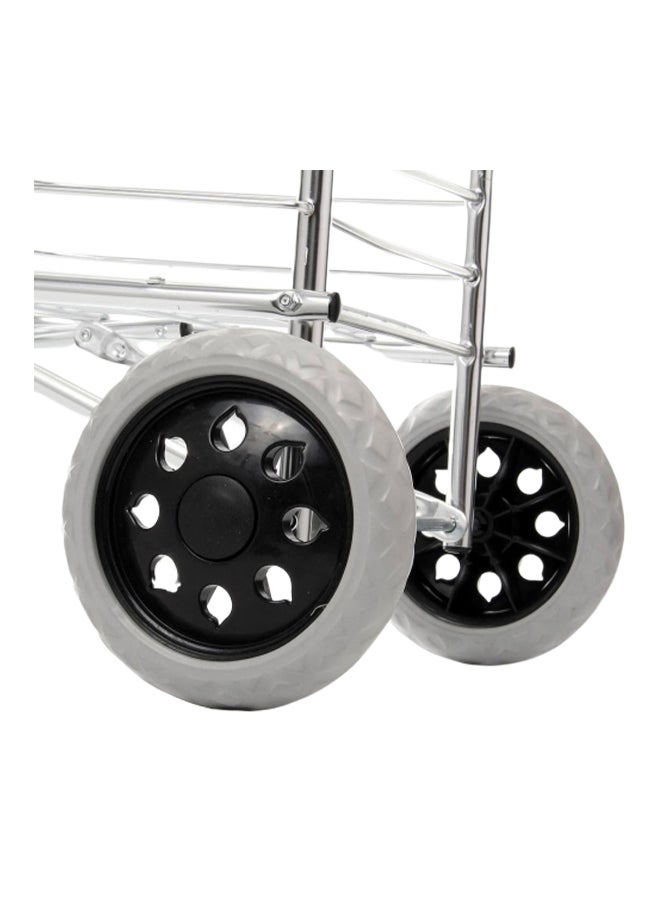 Portable Folding Shopping Cart Silver/Black 10centimeter - Image 2
