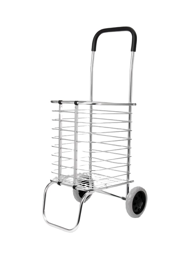 Portable Folding Shopping Cart Silver/Black 10centimeter - Image 1