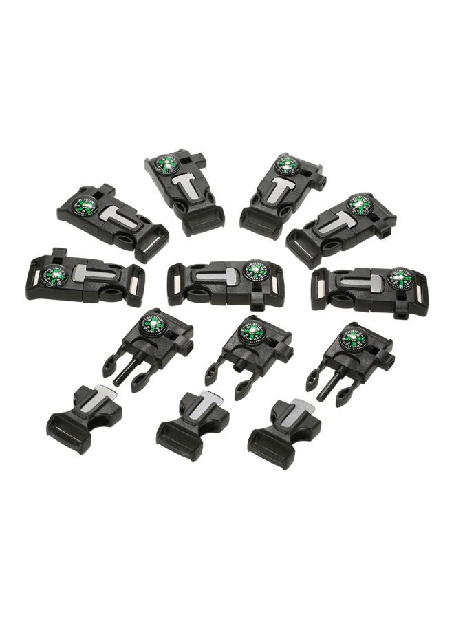 LIXADA - 10-Piece Emergency Whistle Buckle Flint Scraper Set - Image 1