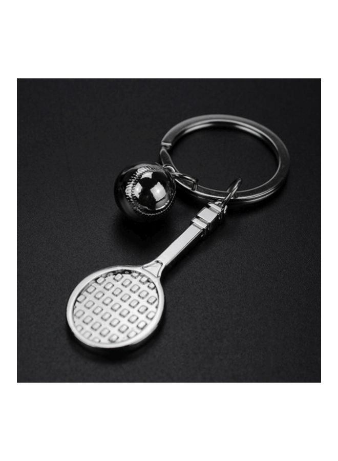 Racket Shaped Keychain Silver/Black - v1557231542/N24629472A_2