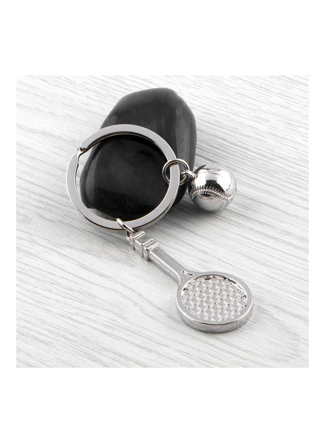 Racket Shaped Keychain Silver/Black - v1557231578/N24629472A_5