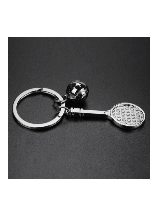 Racket Shaped Keychain Silver/Black - v1557231599/N24629472A_3