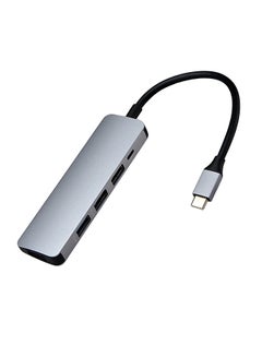 ماركة غير محددة موزع متعدد الاستخدام بطرف Type C USB 3.1 إلى 4 منافذ USB 3.0 عالي السرعة فضي 