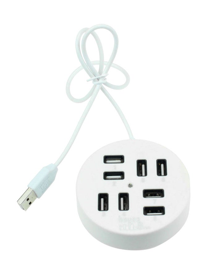 8 Port USB Hub White
