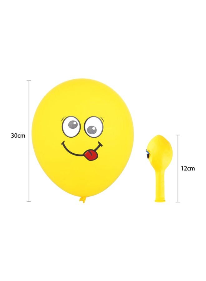 Generic - 10-Piece Cute Printed Big Eyes Emoji Smiley Face Latex Balloons - Image 1