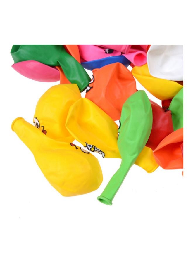 Generic - 10-Piece Cute Printed Big Eyes Emoji Smiley Face Latex Balloons - Image 1