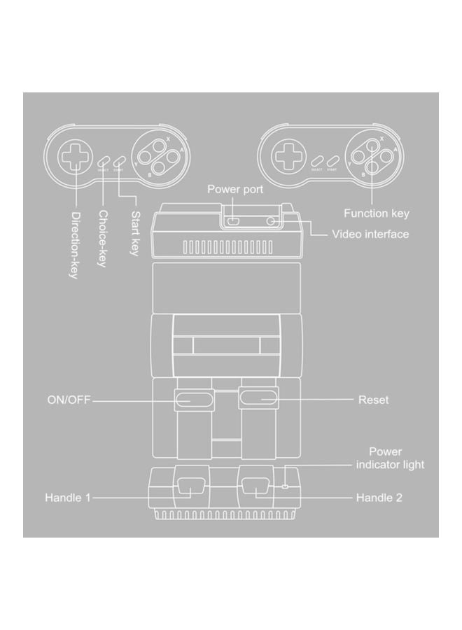 NES Super Mini Game Machine Built-in 500 Non-repetition Games Two Handles - Wired - Image 3