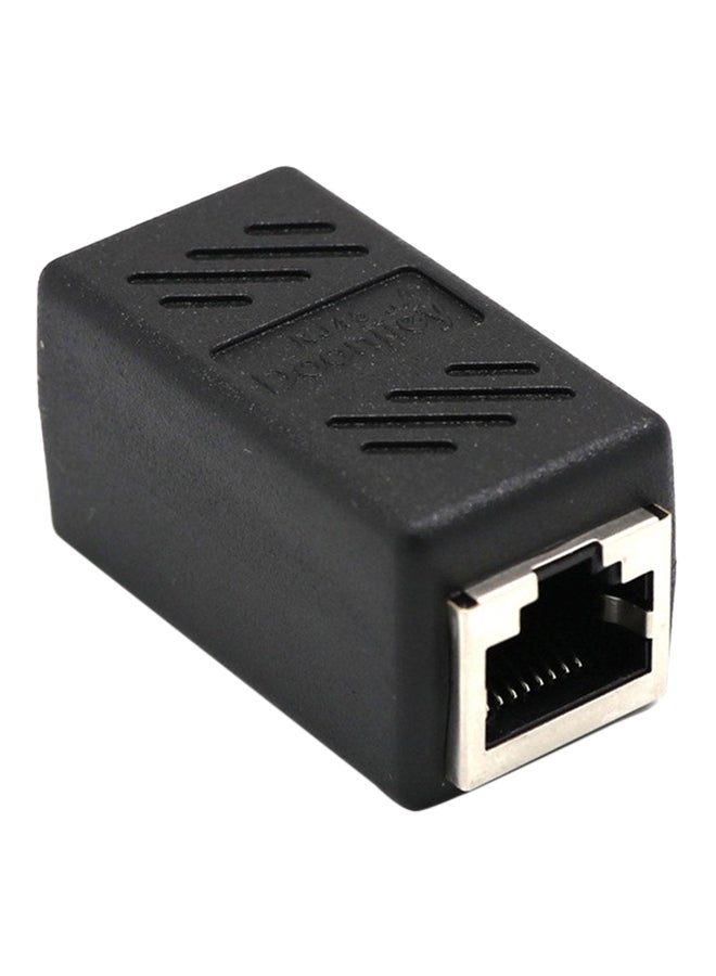 Generic - RJ45 Female to Female Network Ethernet LAN Connector Adapter Coupler Extender Black - Image 1