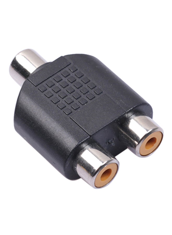 Rca Splitter 1 Female To 2 Female Av Audio Video Y Adapter Converter Black