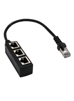 RJ45 1 To 3 Ethernet LAN Network Cable Splitter 3 Way Extender Adapter Connector Black