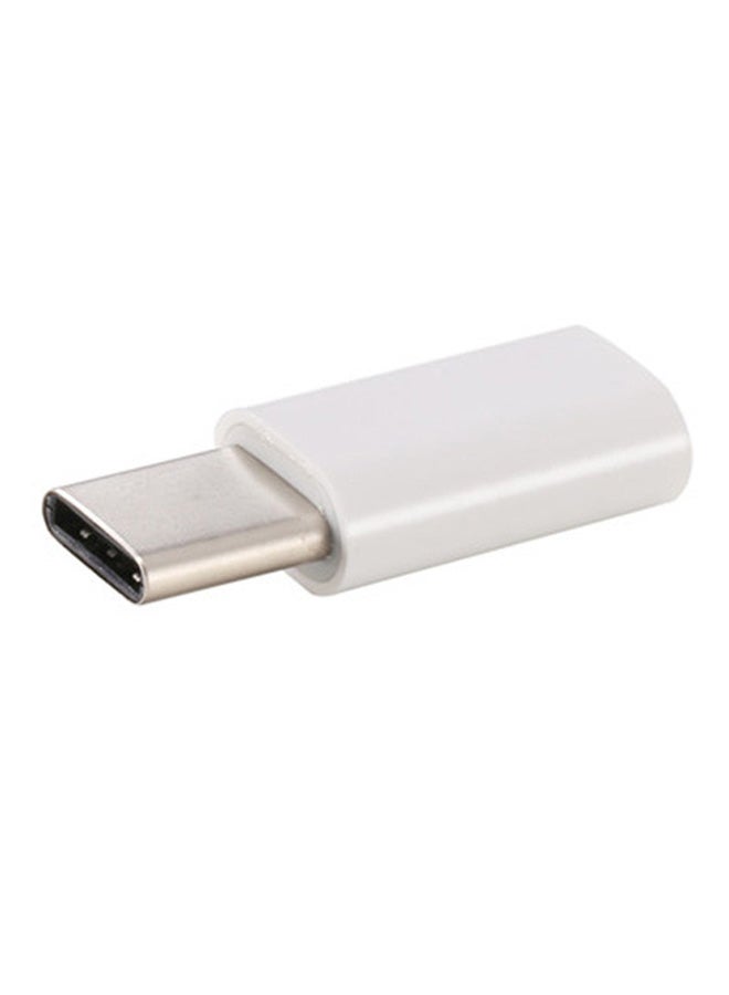 Micro USB To USB 3.1 Type-C USB Data Adapter White