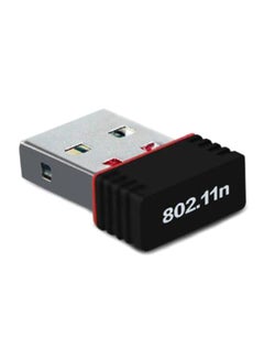 محول واي فاي 802.11N لاسلكي بمنفذ USB بسرعة 150 ميجابت/ الثانية و150 ميجا لبطاقة شبكة LAN المحلية أسود