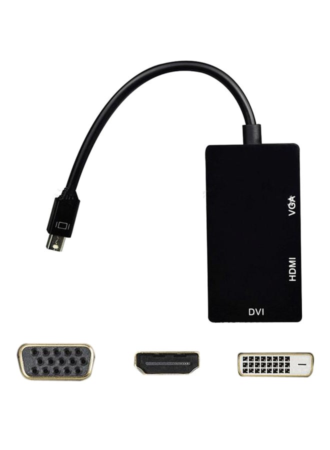 3 In 1 Mini Display Port Adapter Black