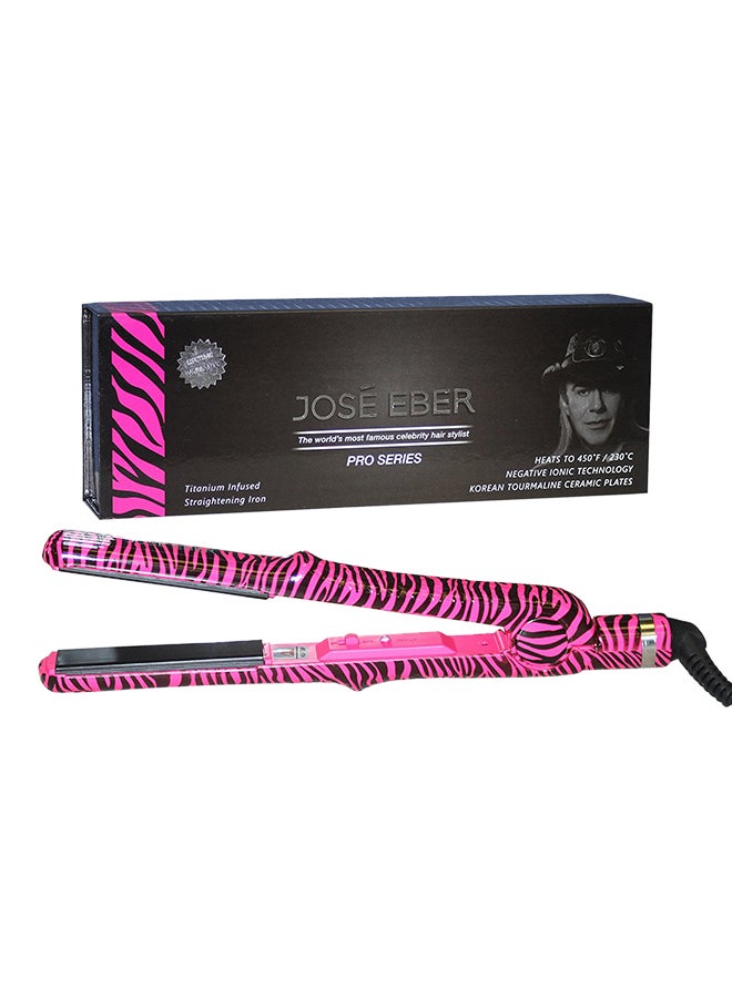 JOSE EBER Pro Series Hair Straightening Iron Pink Zebra 300grams  - Image 3