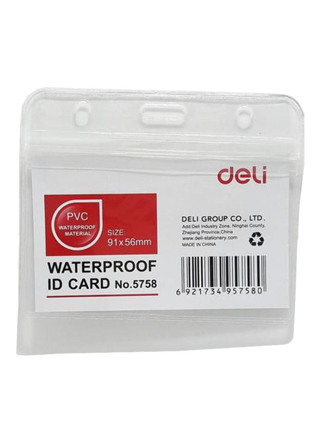 Deli 100-Piece Name Badge Holder Horizontal Blue/Red - Image 1