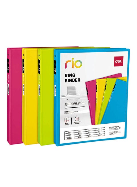 Pack Of 2 A4 Ring Binder 2Ring File Multicolour