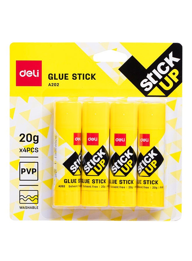 ديلي 4 قطع من أقلام الصمغ أصفر