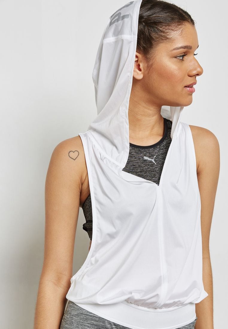 PUMA Stretchable Hooded Jumpsuit White/Grey  - Image 2