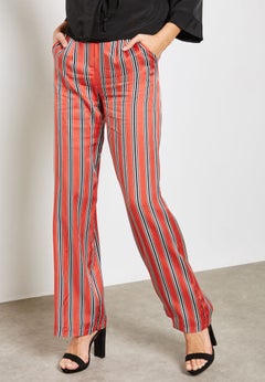 Wide Leg Striped Pants Multicolour