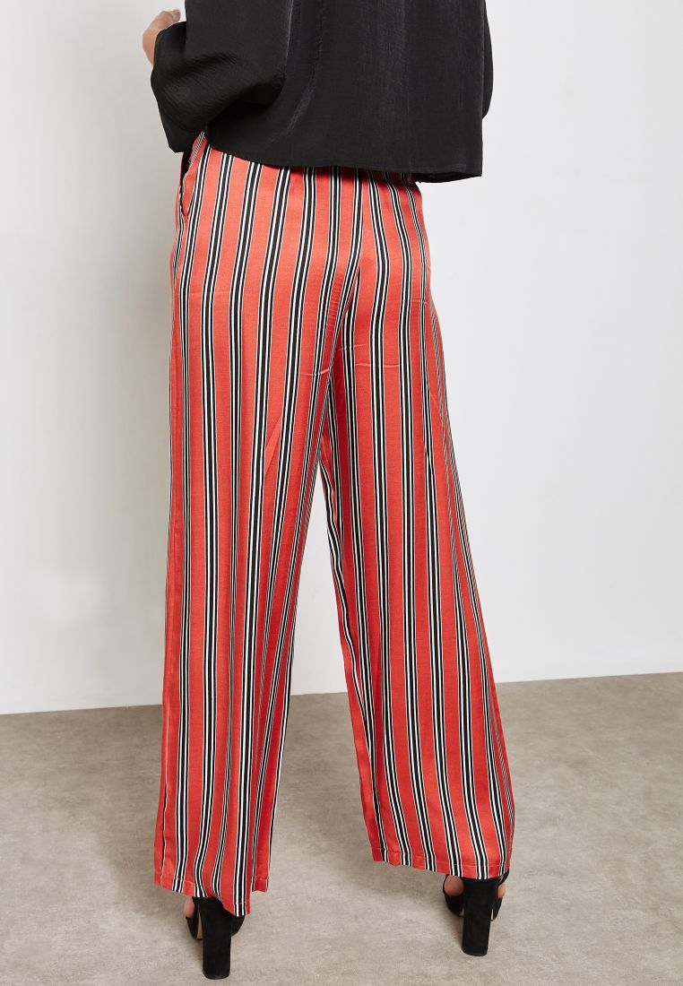 TOPSHOP - Wide Leg Striped Pants Multicolour - Image 1