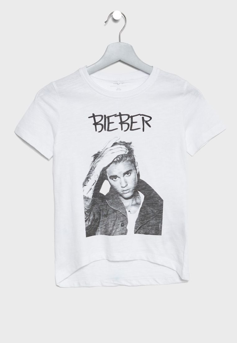 NAME IT - Justin Bieber T-Shirt White - Image 1