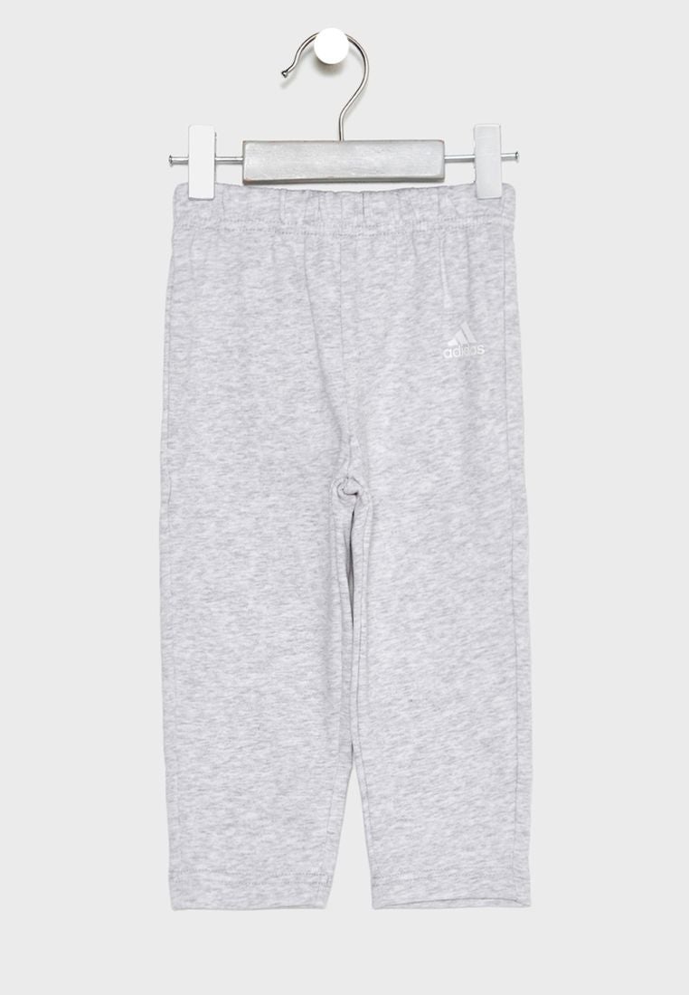 Adidas - Infant Striped Pattern Hoodie And Jogger Set Grey/Peach - Image 1